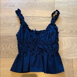 Aritzia Sunday Best Helena Ruffled Poplin Top - S